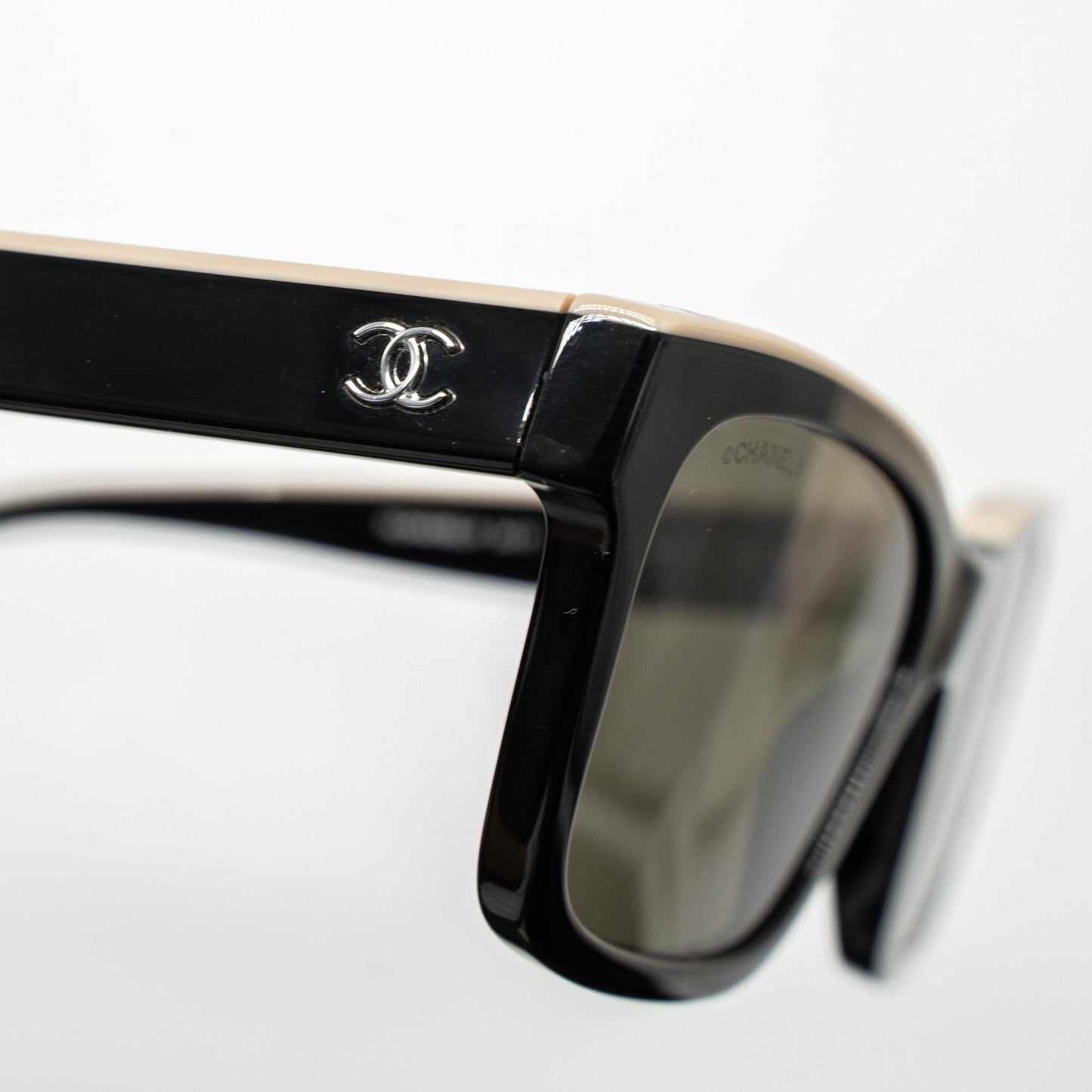 Chanel 5417 Square Sunglasses Black/Beige