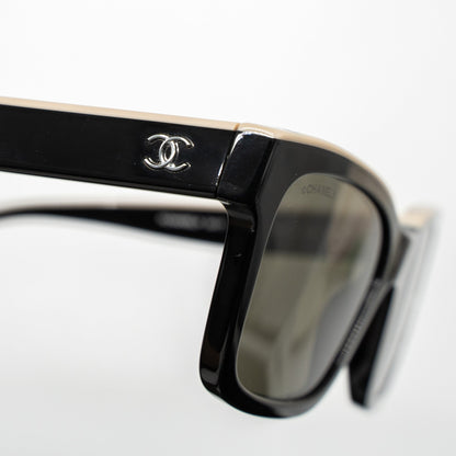 Chanel 5417 Square Sunglasses Black/Beige