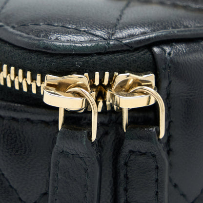 Chanel Long Vanity With Chain Lambskin Black L