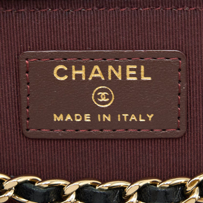 Chanel Long Vanity With Chain Lambskin Black L