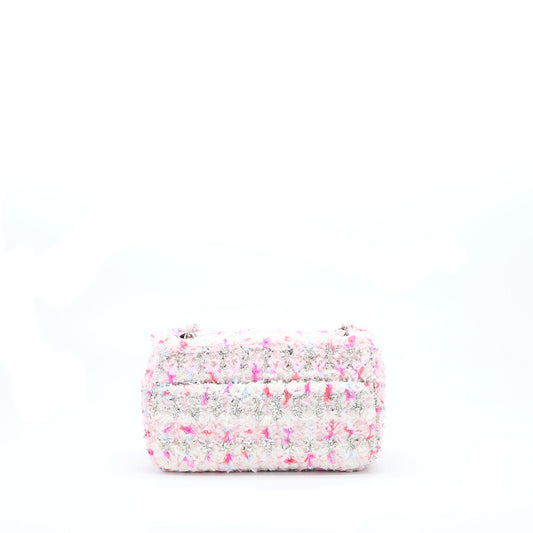 Chanel Seasonal Mini Rectangular Flap Bag Tweed Pink/Multicolour