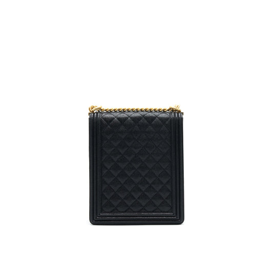 Chanel Vertical Boy Bag Carviar large Black