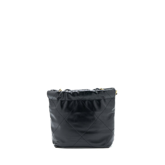Chanel Mini 22 Bag Shiny Calfskin Black  (Microchip)
