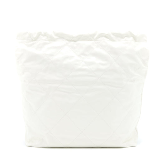 Chanel Large 22 Bag Calfskin White Brushed  (Microchip)