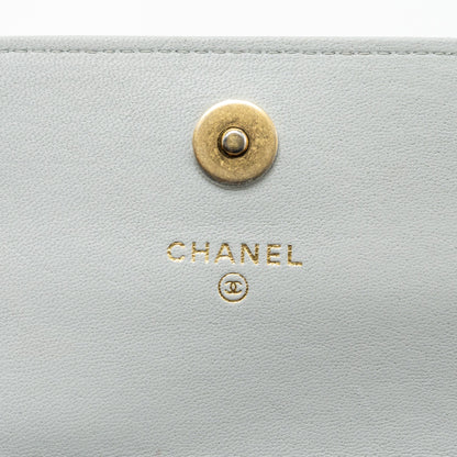 Chanel Pearl Crush Mini Wallet On Chain Lambskin Light Grey Brushed (Microchip)