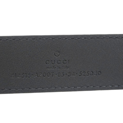 GUCCI GG Buckle Leather Belt Black 525040 Size 85/34