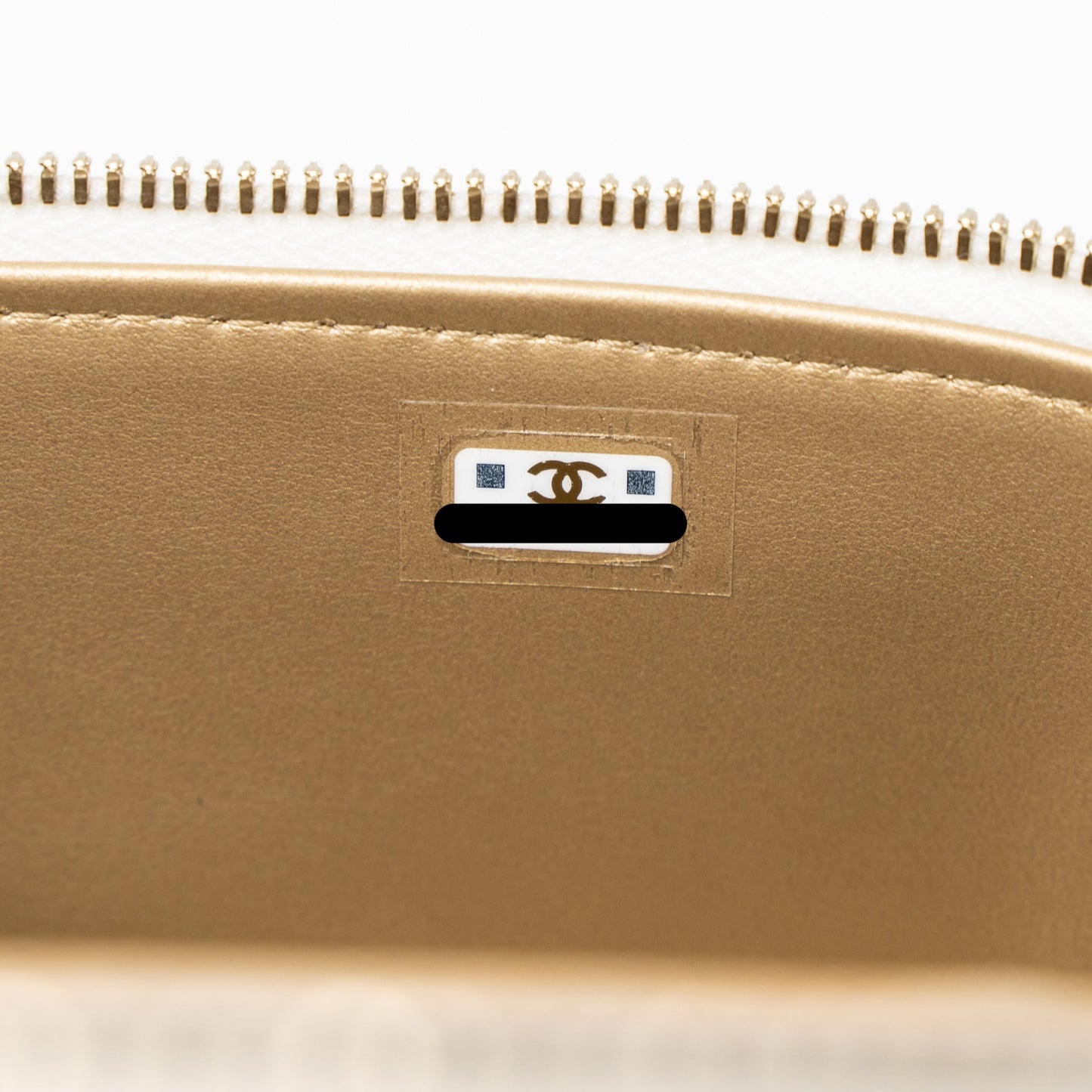 Chanel Pearl Crush Long Vanity with Chain Lambskin White Brushed  (Microchip)