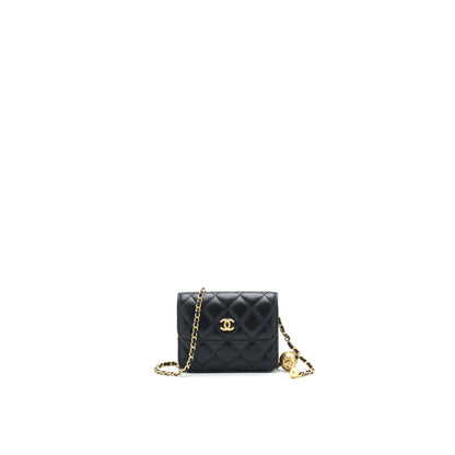 Chanel Pearl crush mini Belt coins Purse/ Card holder black
