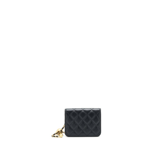 Chanel Pearl crush mini Belt coins Purse/ Card holder black
