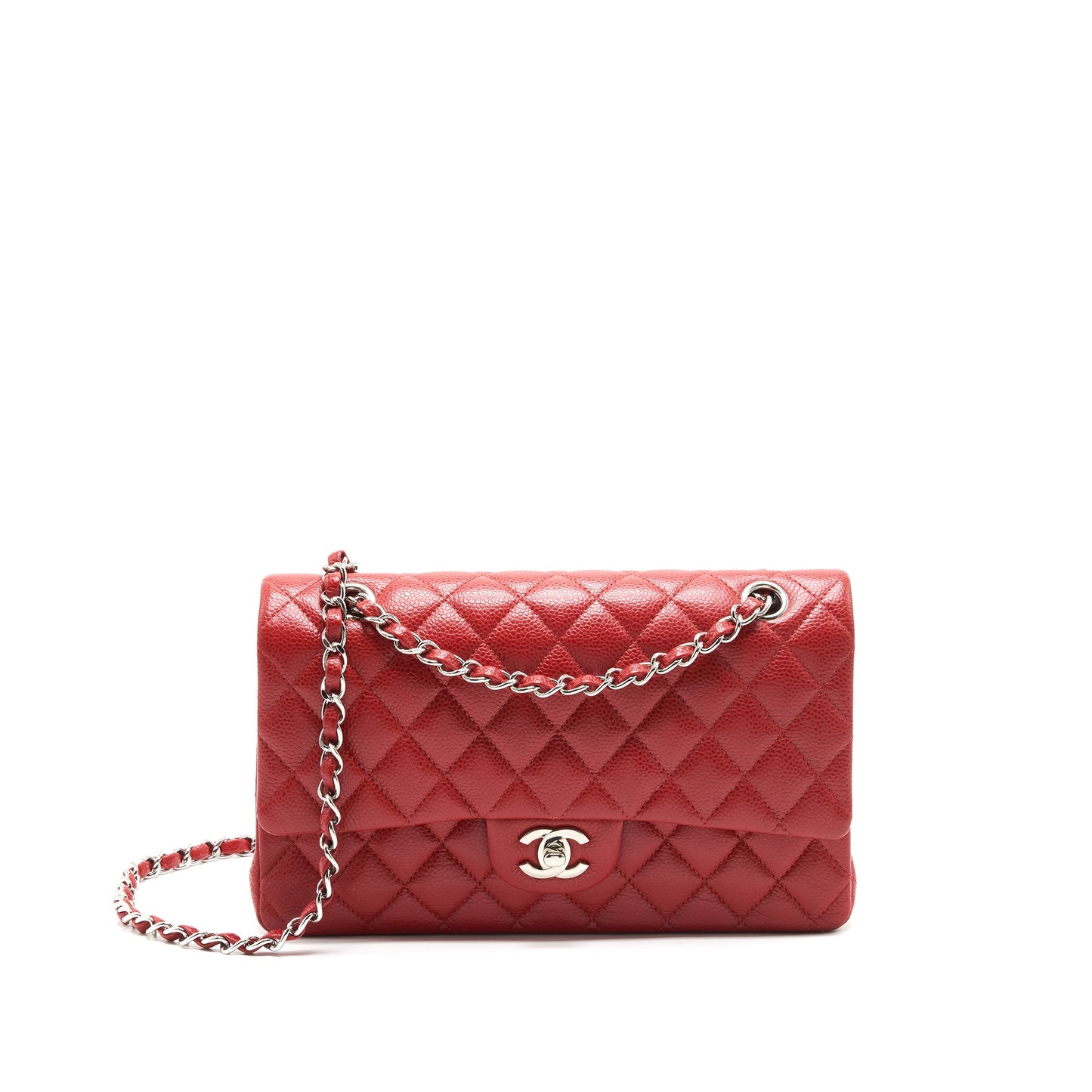 Chanel Medium Classic Double Flap Caviar Red