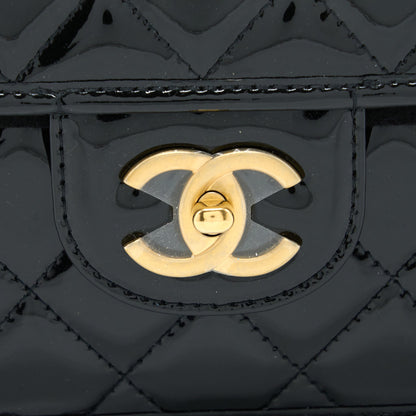 Chanel 22K Large Backpack Patent Black Brushed  (Microchip)