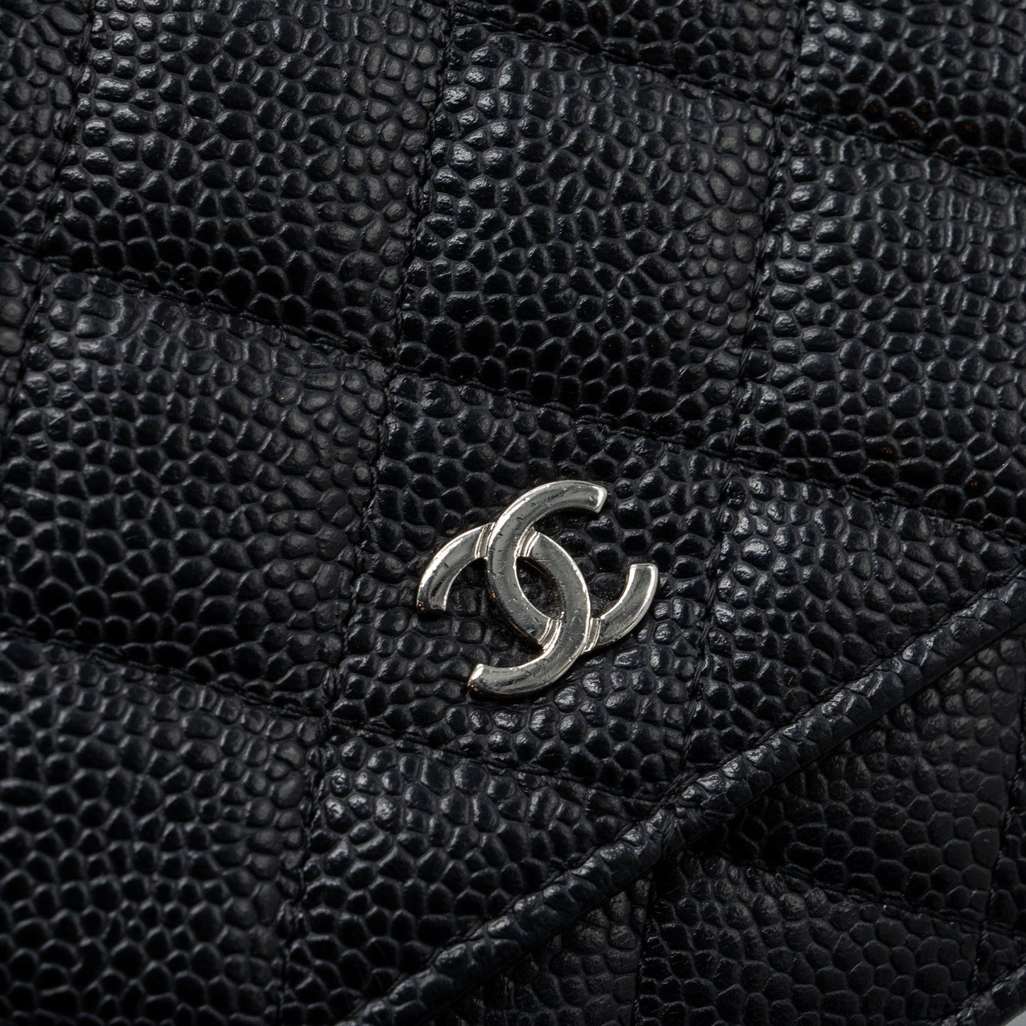 Chanel classic wallet on chain caviar black