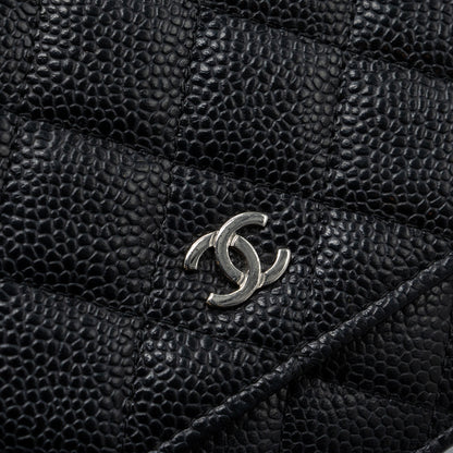 Chanel classic wallet on chain caviar black
