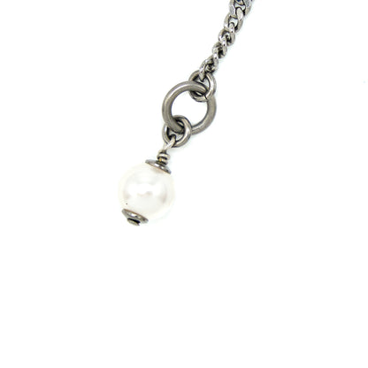 Chanel CC Logo And A Star Necklace Silver Tone