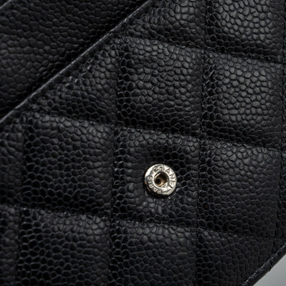 Chanel classic wallet on chain caviar black