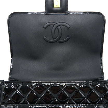 Chanel 22K Large Backpack Patent Black Brushed  (Microchip)