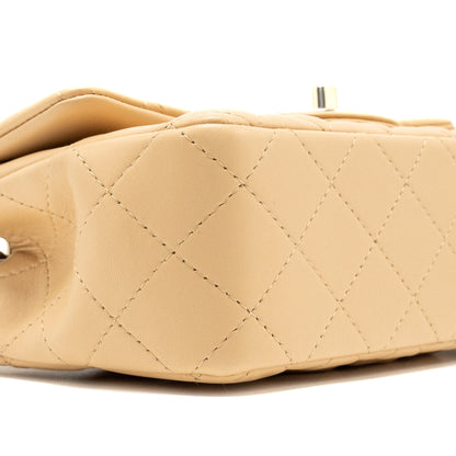 Chanel 22C mini rectangular flap bag lambskin beige L (microchip)