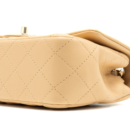 Chanel 22C mini rectangular flap bag lambskin beige L (microchip)