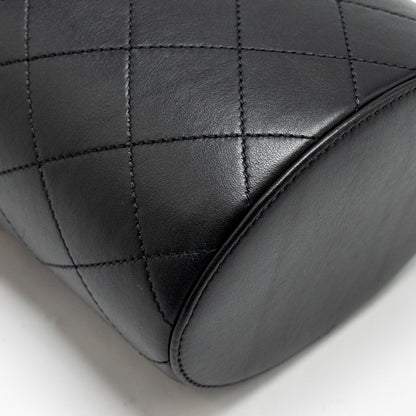 Chanel Pearl Letter Logo Detailed Vanity Case Calfskin Black