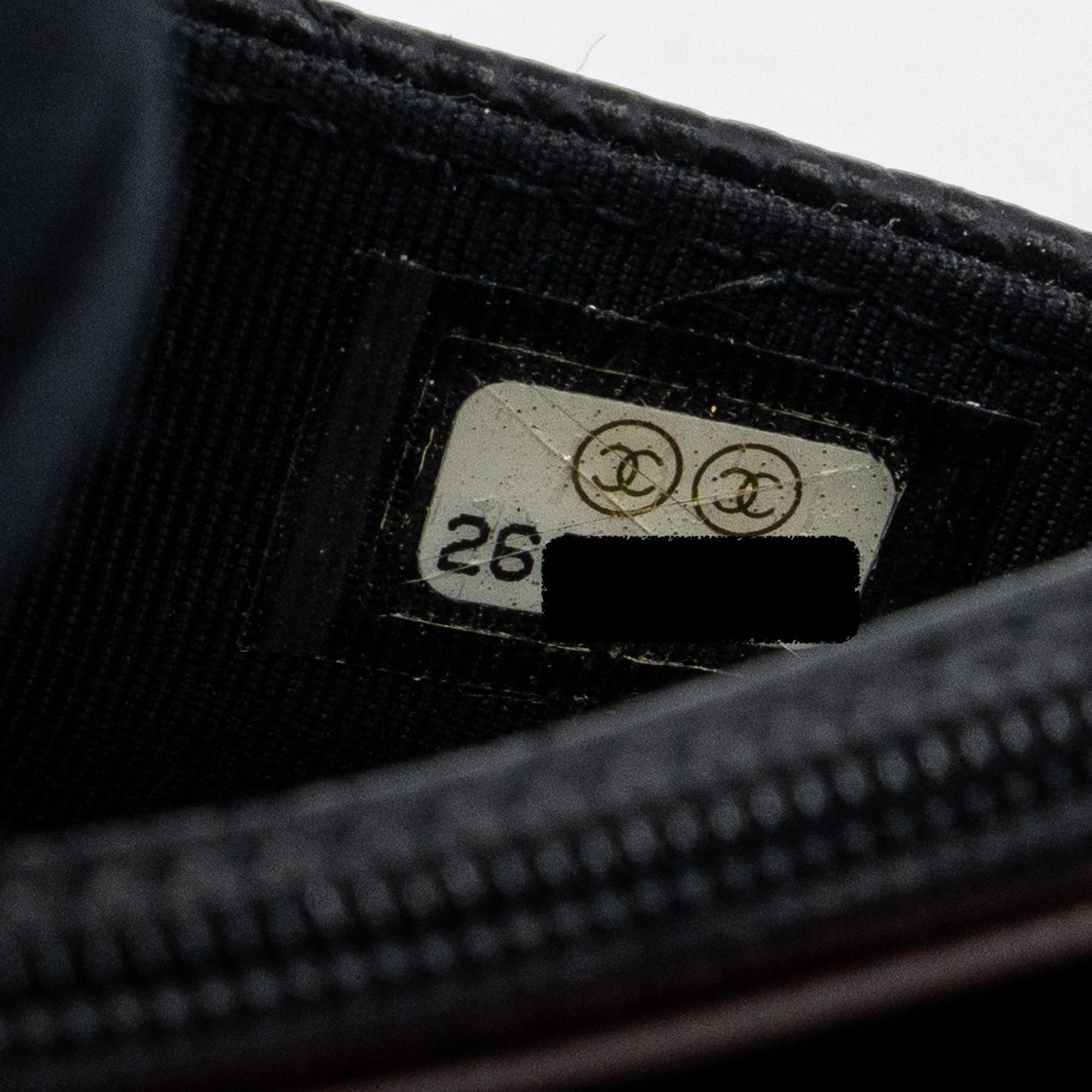 Chanel classic wallet on chain caviar black
