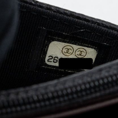 Chanel classic wallet on chain caviar black