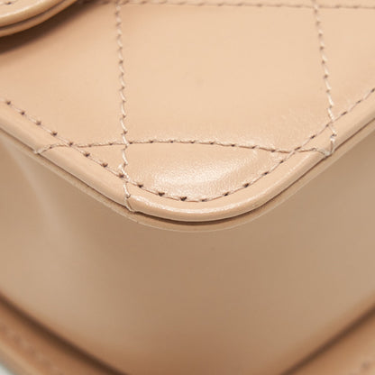 Chanel 21A Gold Crush Flap Bag Calfskin Beige