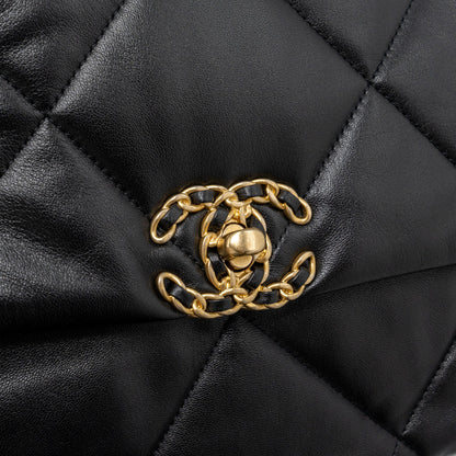 Chanel Medium 19 Bag Lambskin Black Multicolour Hardware(Microchip)