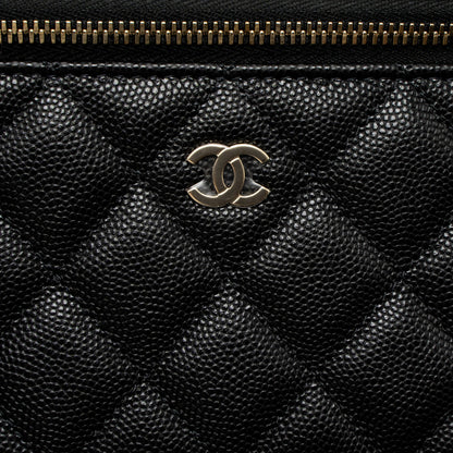 Chanel Long Vanity with Chain Caviar Black L (Microchip)