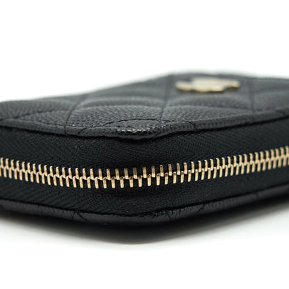 Chanel 22P Zip Card Holder Caviar Black L