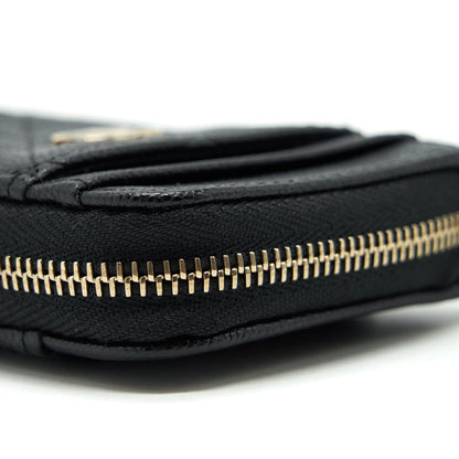 Chanel 22P Zip Card Holder Caviar Black L