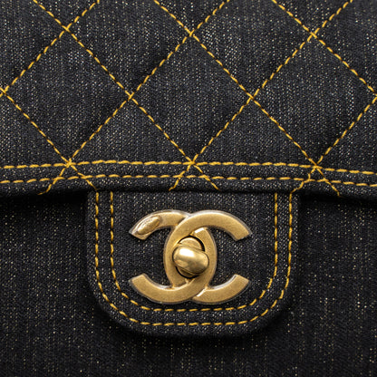 Chanel 23S Flap Bag Denim Dark Blue Brushed  (Microchip)
