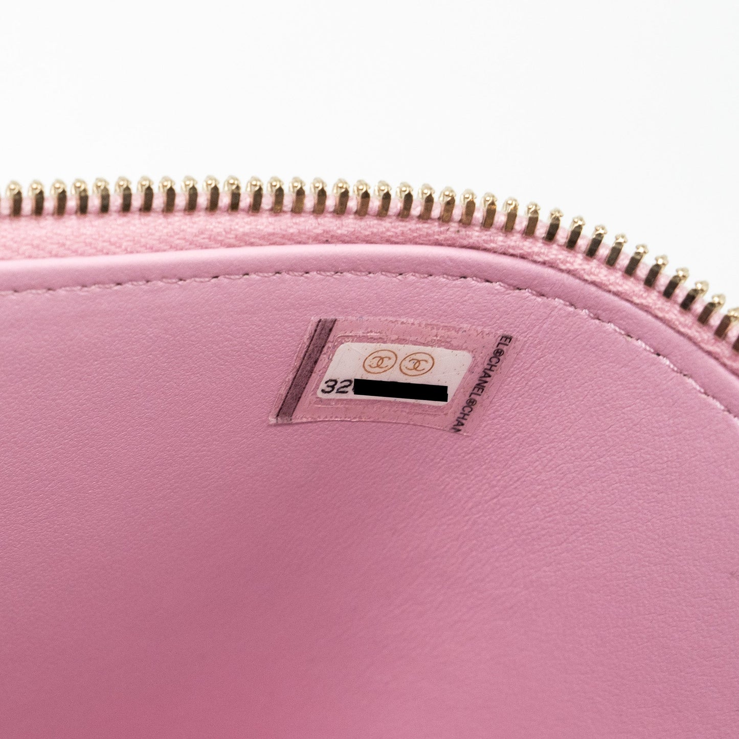 Chanel Letter Top Handle Long Vanity With Chain Caviar Pink