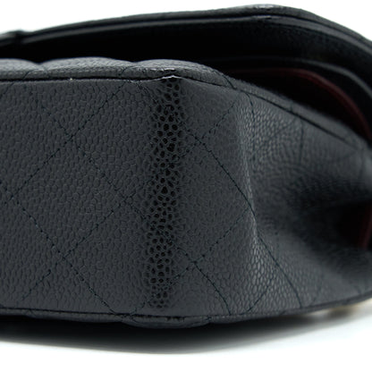 Chanel Medium Classic Double Flap Bag Caviar Black  (Microchip)