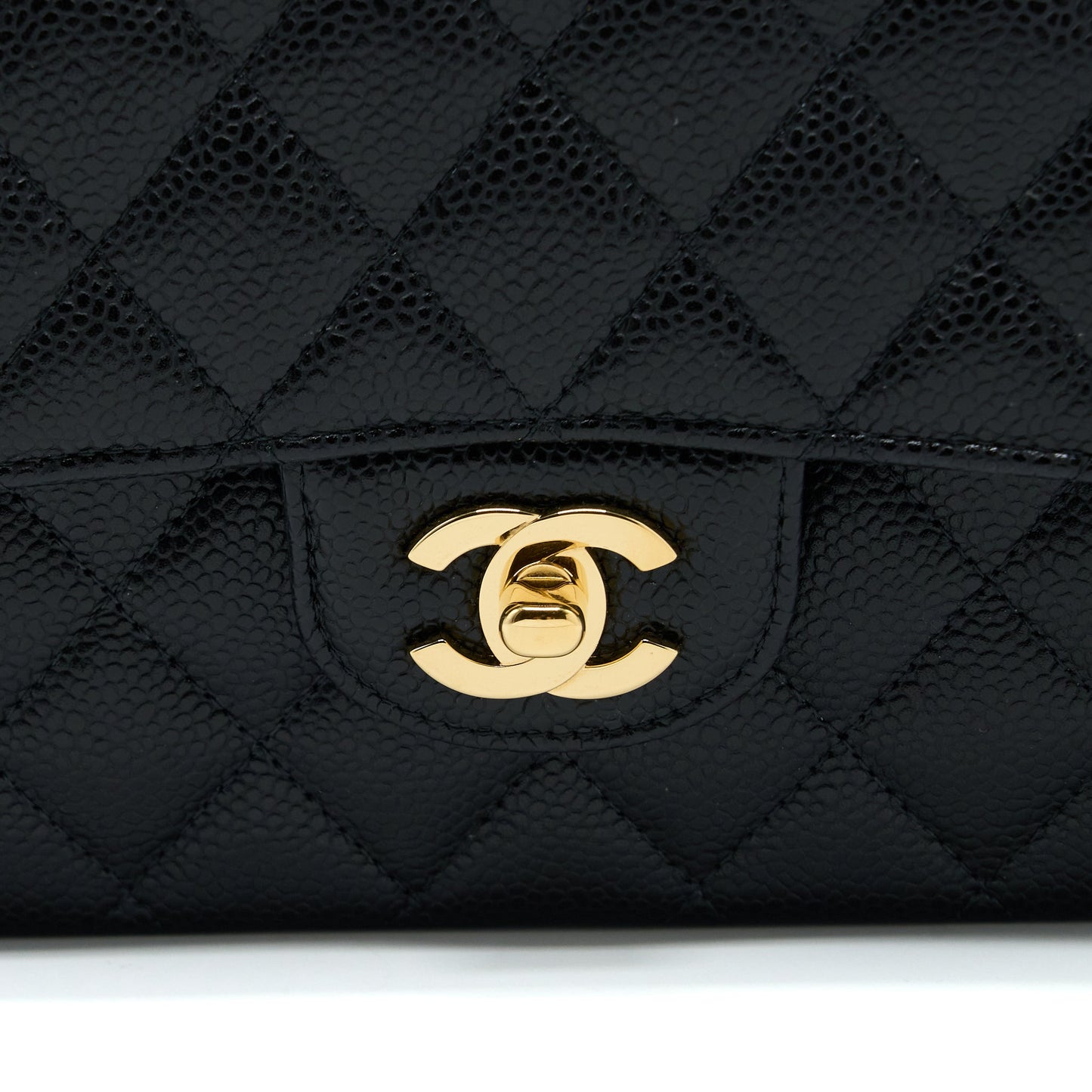 Chanel Medium Classic Double Flap Bag Caviar Black  (Microchip)