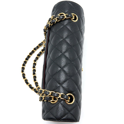 Chanel Medium Classic Double Flap Bag Caviar Black  (Microchip)