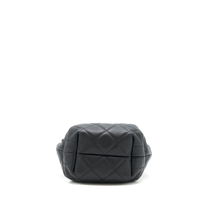 Chanel drawstring Bucket bag Quilted Lambskin Black L