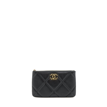Chanel 19 Small pouch Goatskin Black