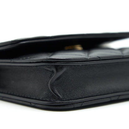 Chanel Pearl crush mini Belt coins Purse/ Card holder black