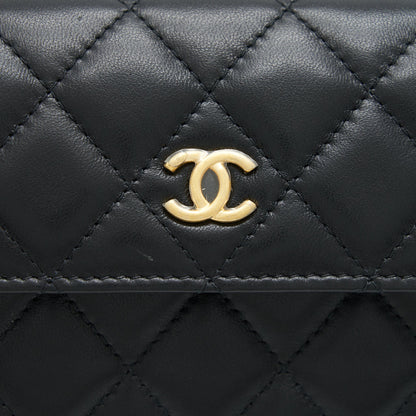 Chanel Pearl crush mini Belt coins Purse/ Card holder black