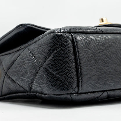 Chanel Twist your button quilted flap bag caviar black  (microchip)