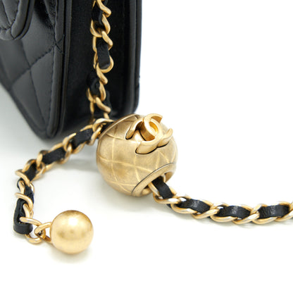 Chanel Pearl crush mini Belt coins Purse/ Card holder black
