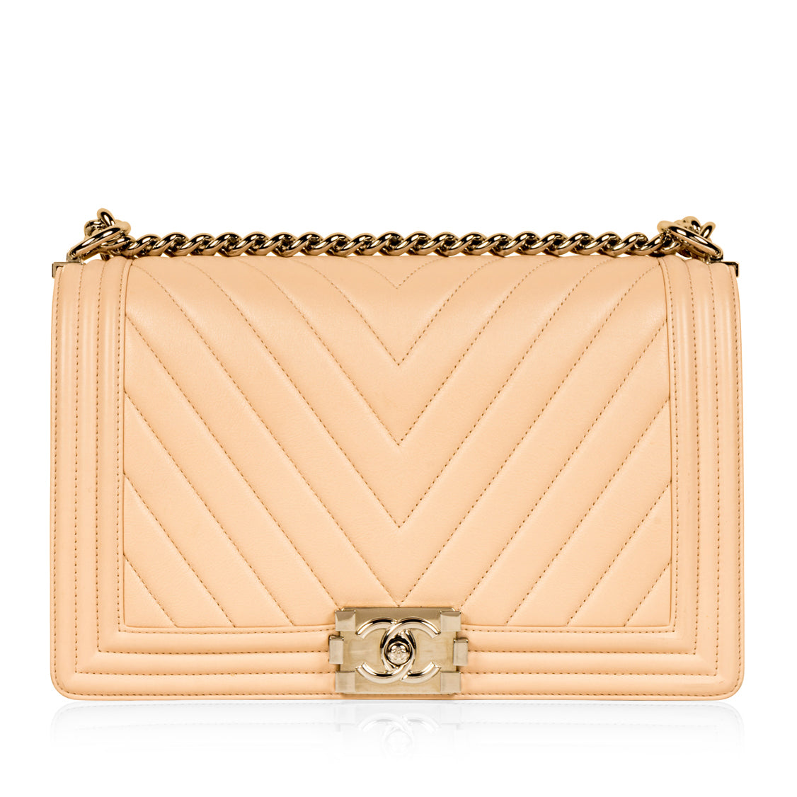 Chanel Large Boy Bag - Chevron Lambskin