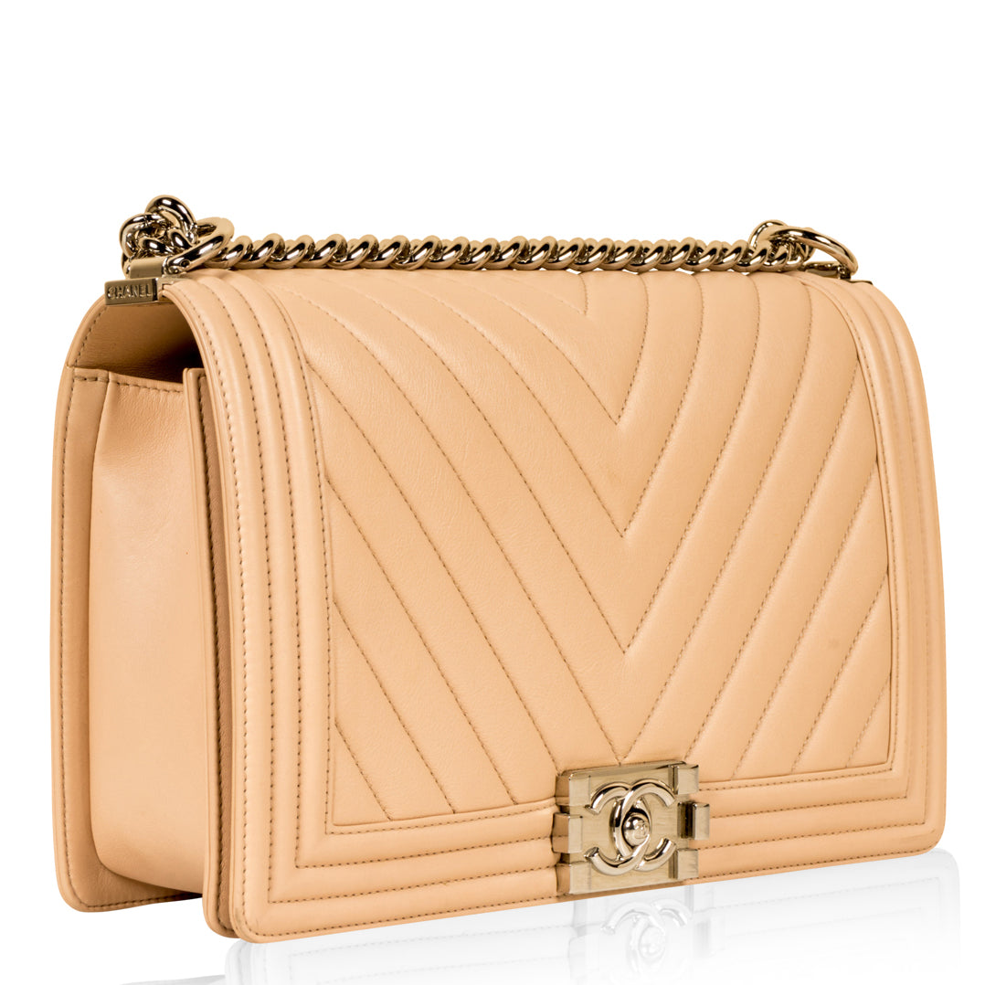 Chanel Large Boy Bag - Chevron Lambskin
