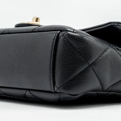 Chanel Twist your button quilted flap bag caviar black  (microchip)