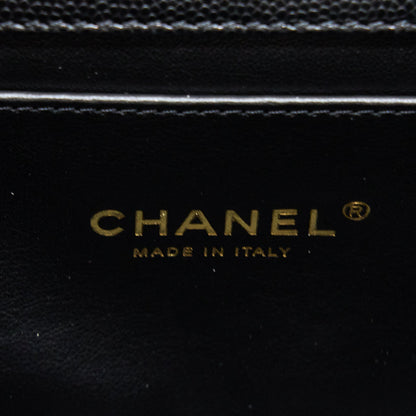 Chanel 22K Coco First Flap Bag Grained Calfskin Black (Microchip)