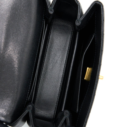 Chanel 22K Coco First Flap Bag Grained Calfskin Black (Microchip)