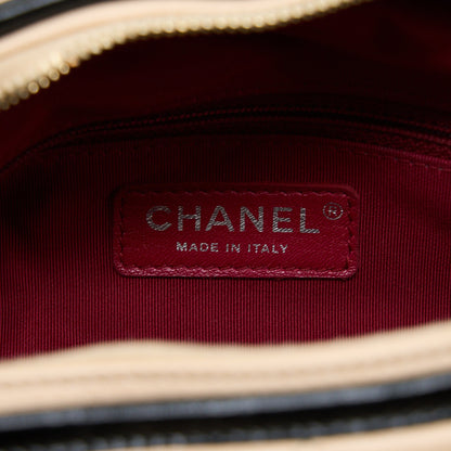 Chanel Medium Gabrielle Hobo Bag Calfskin Beige/Black Multicolour Hardware