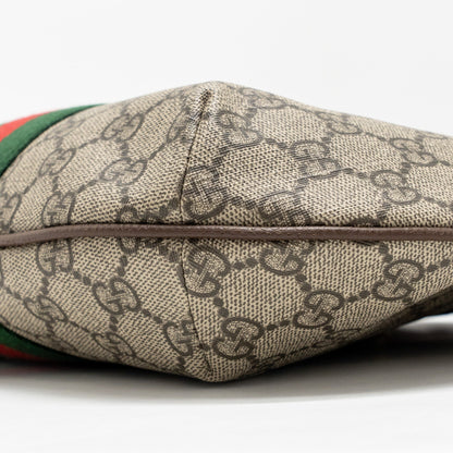 Gucci Small Ophidia Half Moon Crossbody Hobo Bag GG Supreme Canvas
