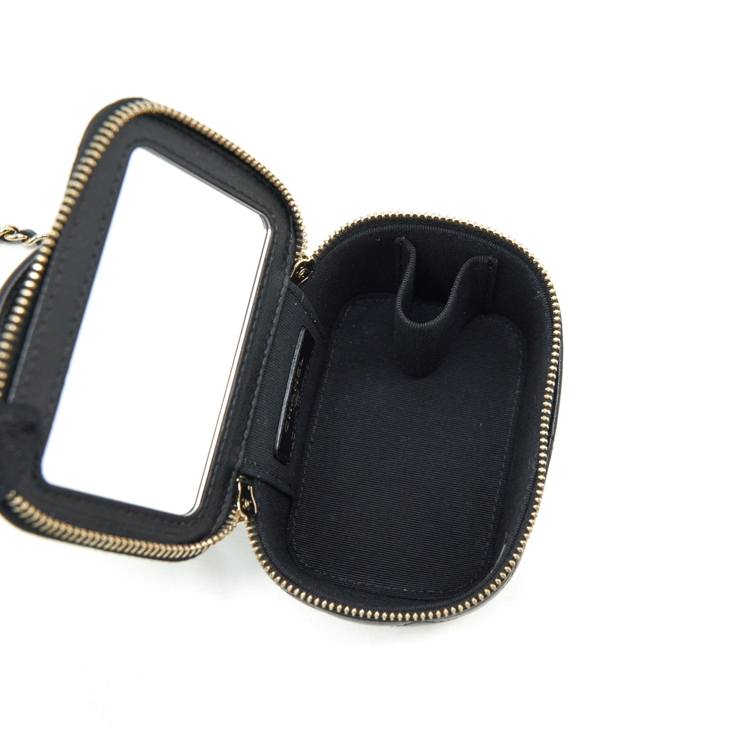 Chanel 22P Top Handle Mini Vanity With Chain Lambskin Black L