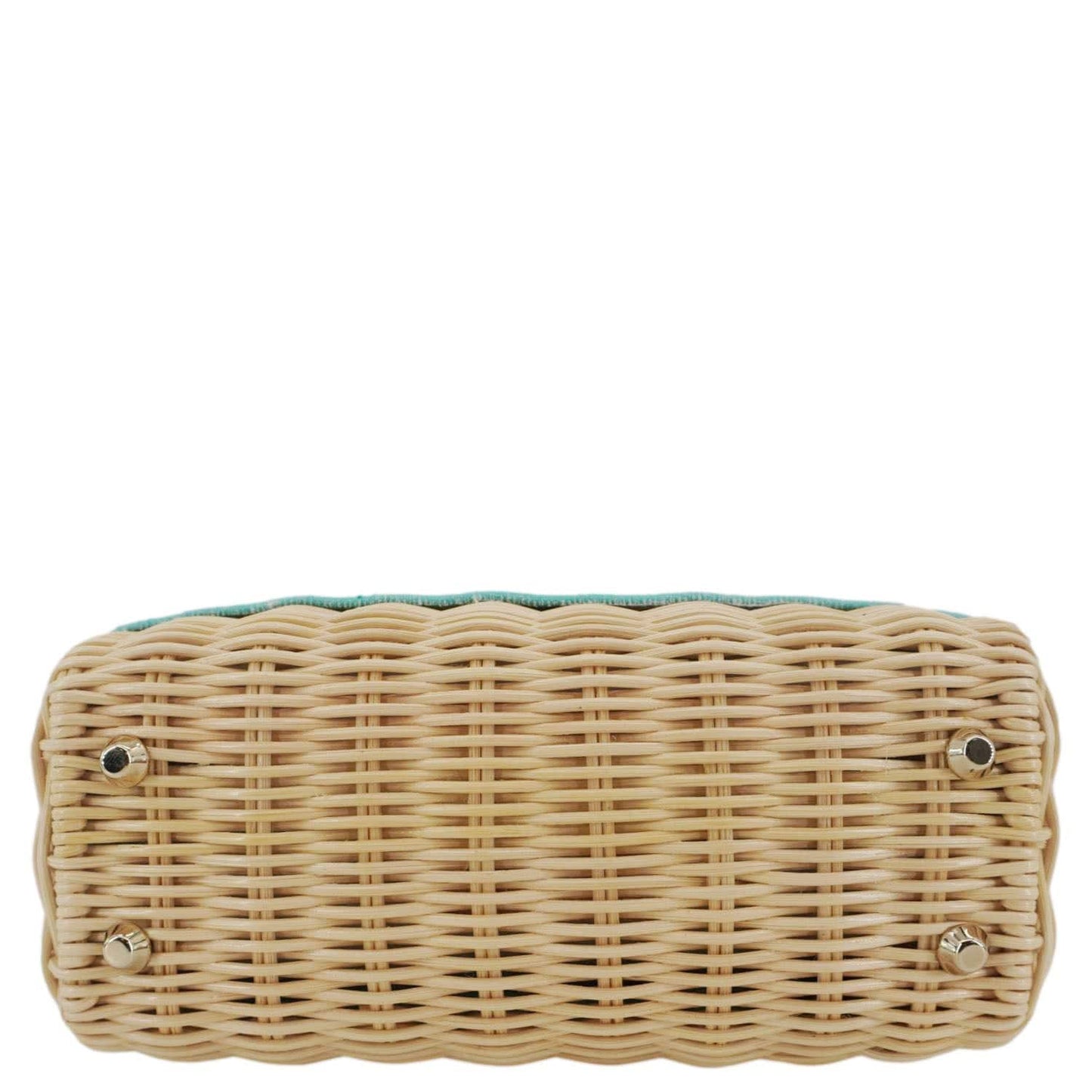 CHRISTIAN DIOR Lady Dior Mini Wicker Oblique Shoulder Bag Green